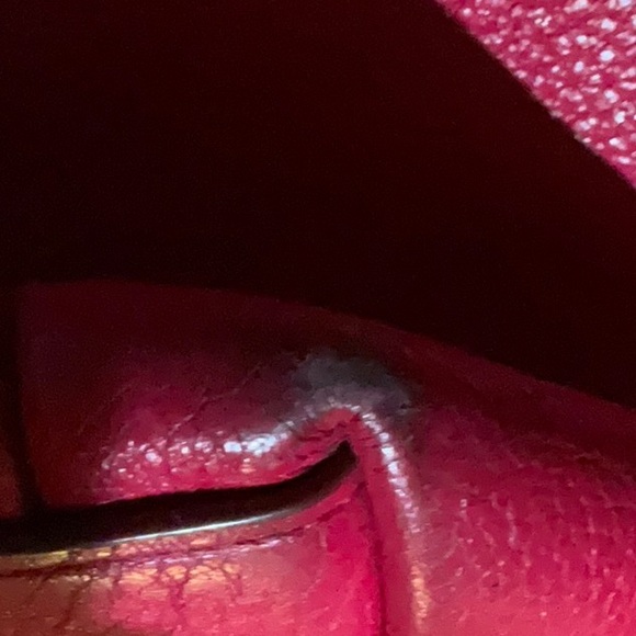 Coach Hot Pink Pebbled Leather Tote With Gold-Tone Hardware Accents Authentic - Picture 11 of 16